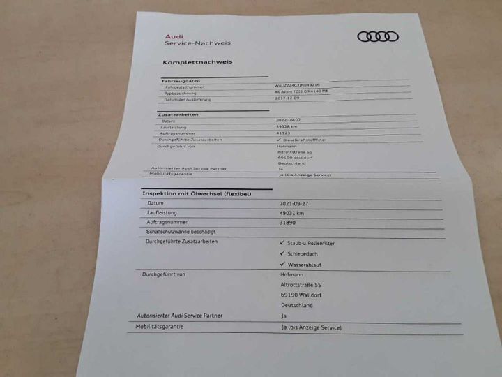 Photo 17 VIN: WAUZZZ4GXJN049216 - AUDI A6 AVANT 2.0 TDI 