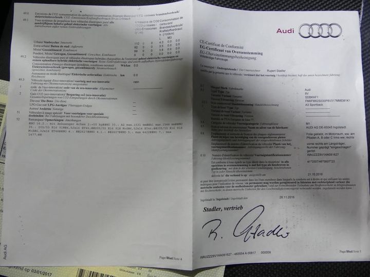 Photo 11 VIN: WAUZZZ8V1HA081627 - AUDI A3 SPORTBACK 