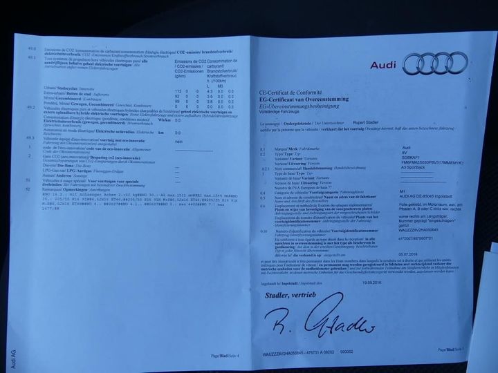 Photo 11 VIN: WAUZZZ8V2HA050645 - AUDI A3 SPORTBACK 