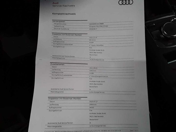 Photo 30 VIN: WAUZZZ8V2JA148886 - AUDI A3 2.0 TDI SPORTBACK 