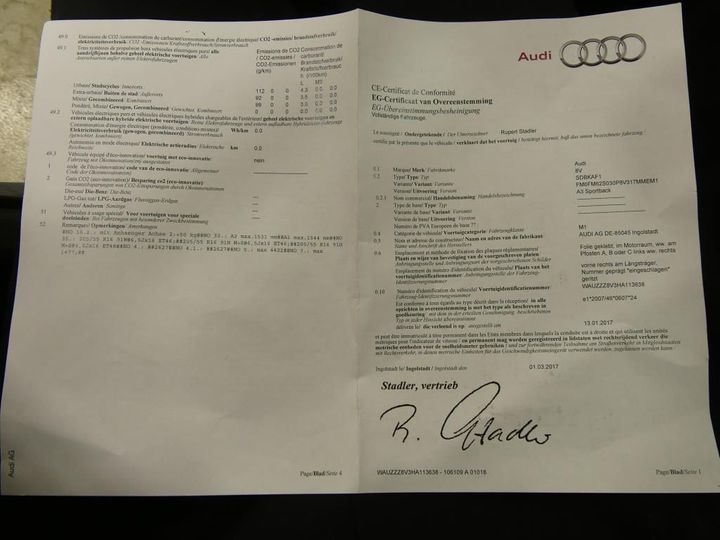 Photo 12 VIN: WAUZZZ8V3HA113638 - AUDI A3 SPORTBACK 