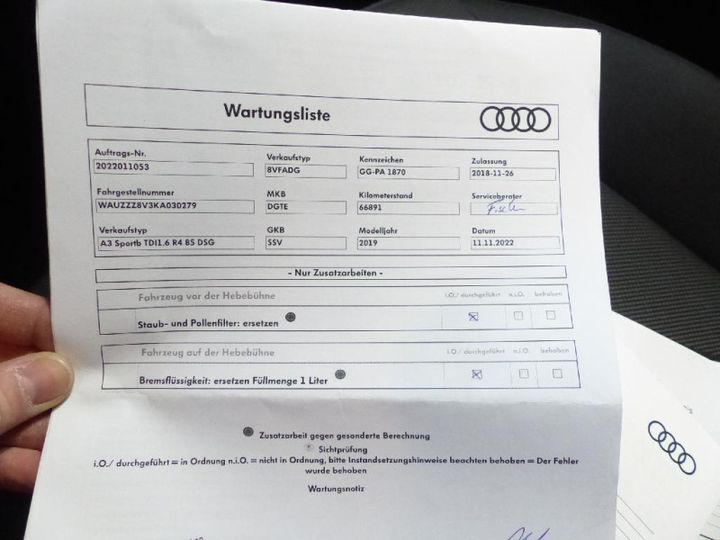 Photo 10 VIN: WAUZZZ8V3KA030279 - AUDI A3 SPORTBACK 1.6 TDI BASIS 