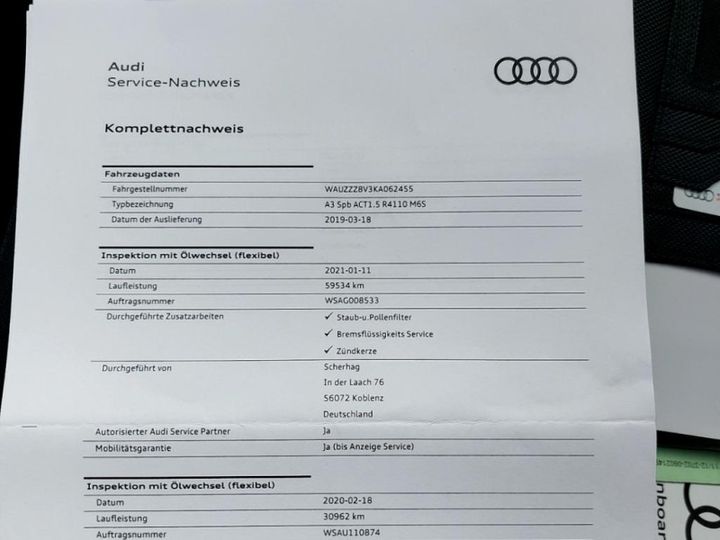 Photo 10 VIN: WAUZZZ8V3KA062455 - AUDI A3 SPORTBACK 