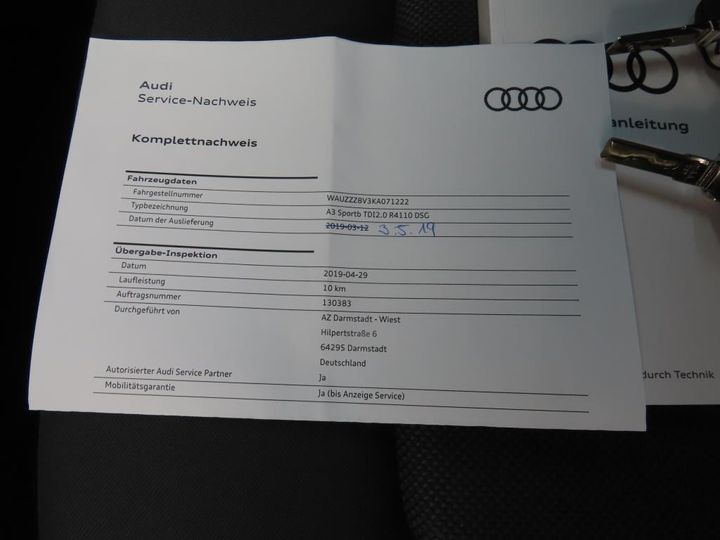 Photo 11 VIN: WAUZZZ8V3KA071222 - AUDI A3 