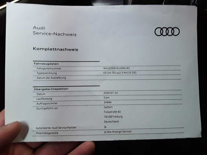 Photo 23 VIN: WAUZZZ8V3LA094193 - AUDI A3 40 TDI LIMOUSINE 