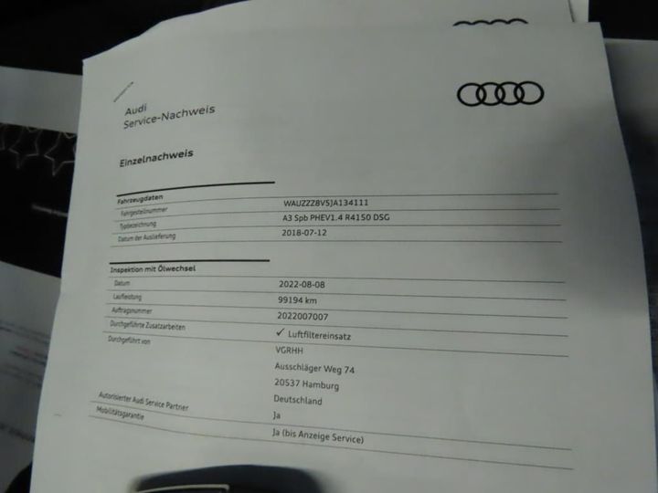 Photo 4 VIN: WAUZZZ8V5JA134111 - AUDI A3 SPORTBACK 