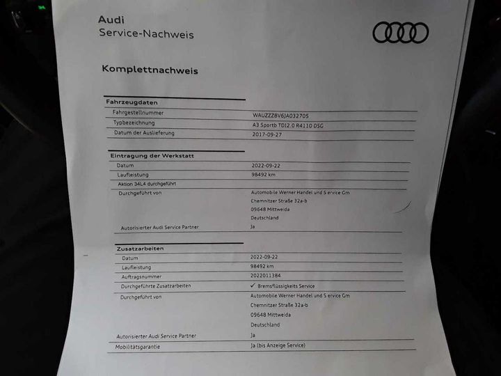 Photo 26 VIN: WAUZZZ8V6JA032705 - AUDI A3 2.0 TDI SPORTBACK 