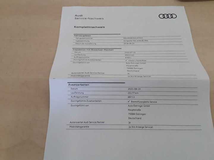 Photo 19 VIN: WAUZZZ8V9JA147055 - AUDI A3 