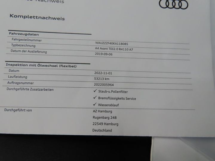 Photo 11 VIN: WAUZZZF40KA118085 - AUDI A4 