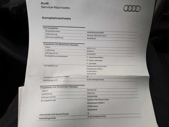 Photo 27 VIN: WAUZZZF41JA203094 - AUDI A4 AVANT 2.0 TDI 