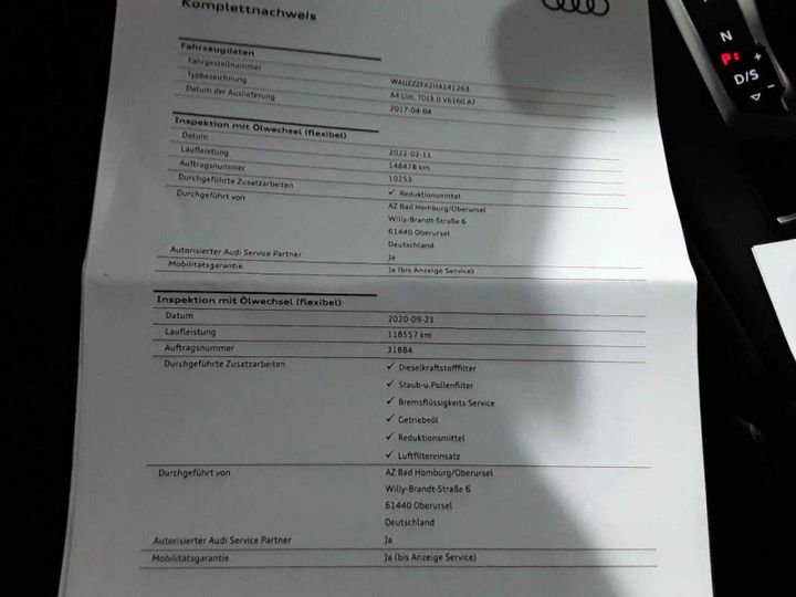 Photo 17 VIN: WAUZZZF42HA141263 - AUDI A4 3.0 TDI 