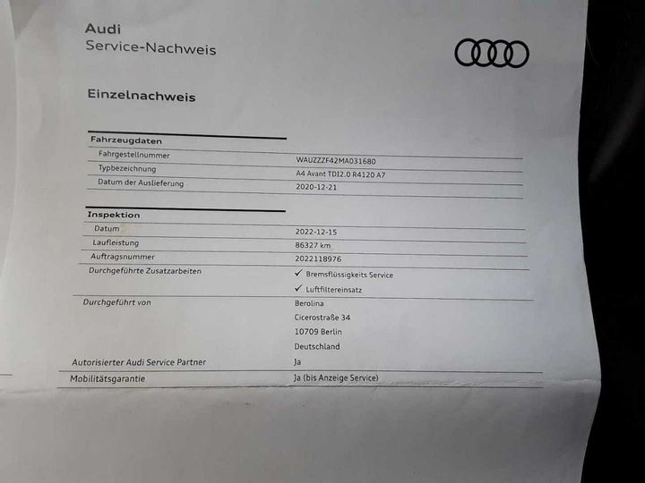 Photo 27 VIN: WAUZZZF42MA031680 - AUDI A4 AVANT 35 TDI S 