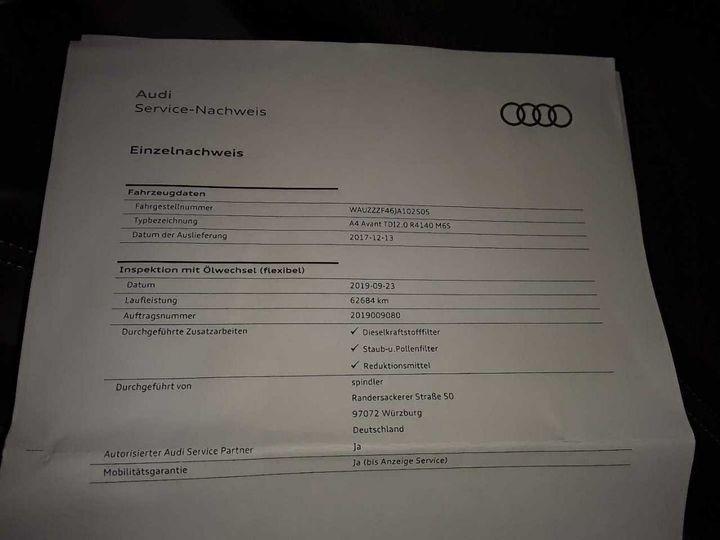 Photo 32 VIN: WAUZZZF46JA102505 - AUDI A4 AVANT 2.0 TDI 