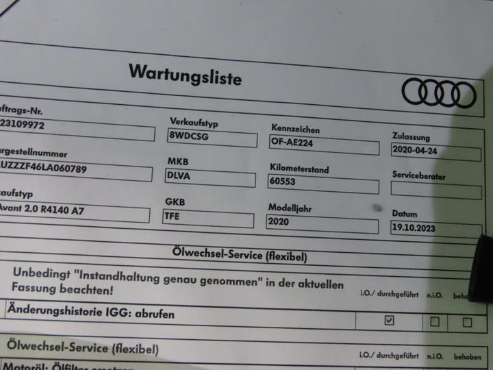 Photo 11 VIN: WAUZZZF46LA060789 - AUDI A4 