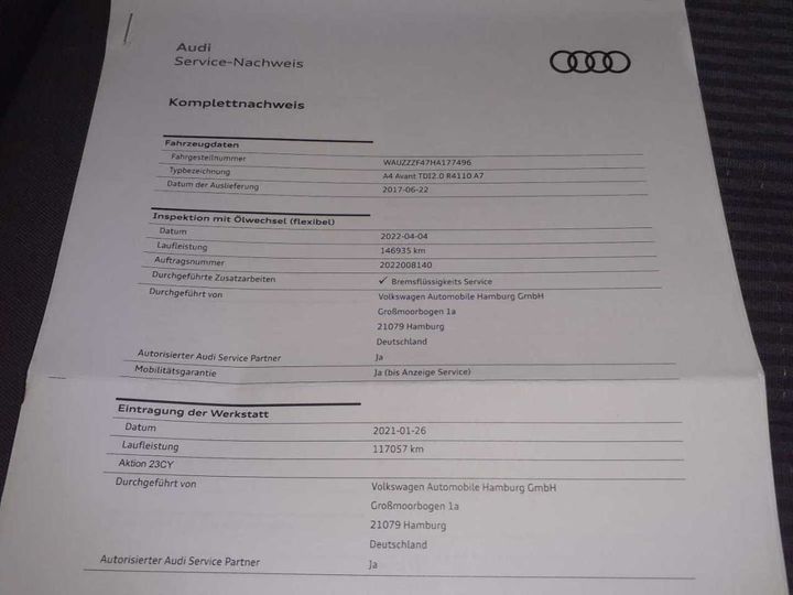 Photo 31 VIN: WAUZZZF47HA177496 - AUDI A4 AVANT 2.0 TDI 