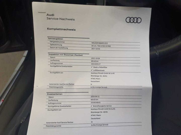 Photo 29 VIN: WAUZZZF48JA051315 - AUDI A4 2.0 TDI ULTRA 