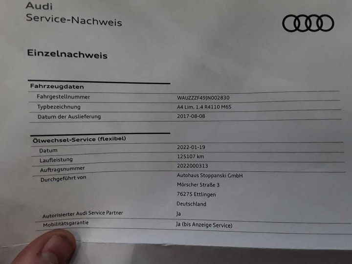 Photo 20 VIN: WAUZZZF49JN002830 - AUDI A4 1.4 TFSI 