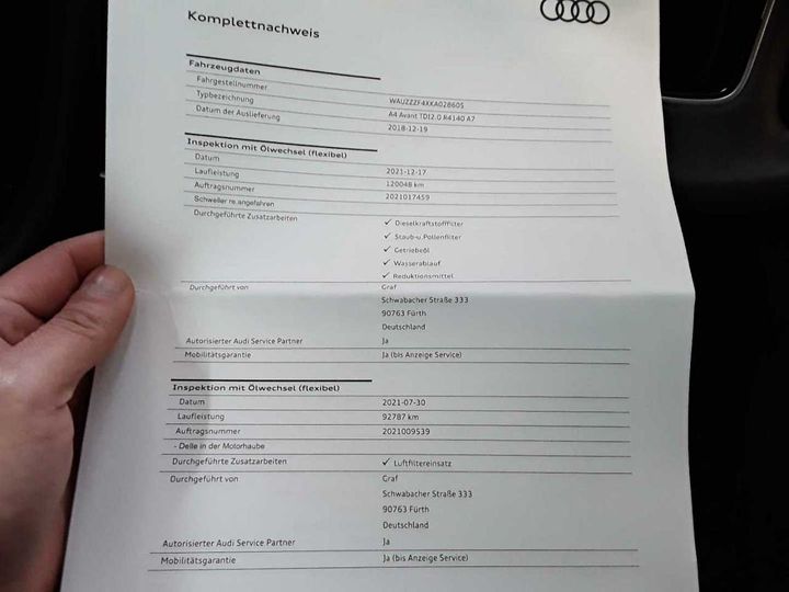 Photo 22 VIN: WAUZZZF4XKA028605 - AUDI A4 AVANT 40 TDI S 