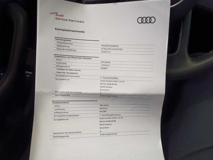 Photo 28 VIN: WAUZZZF54JA084434 - AUDI A5 SPORTBACK 2.0 TDI 