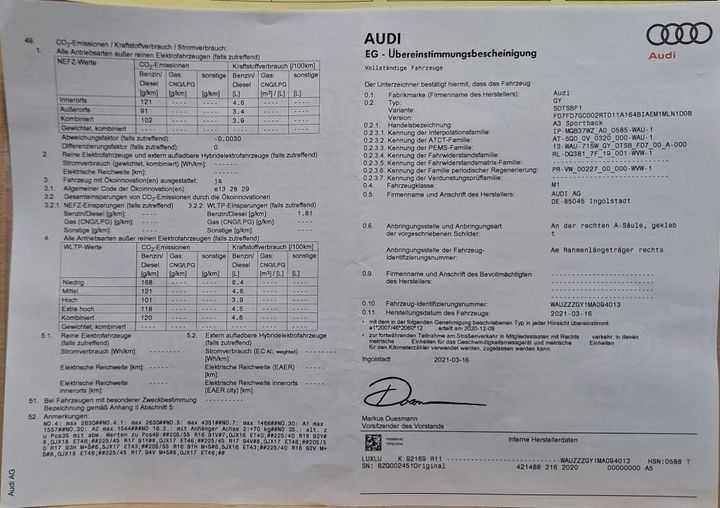 Photo 15 VIN: WAUZZZGY1MA094013 - AUDI A3 SPORTBACK 