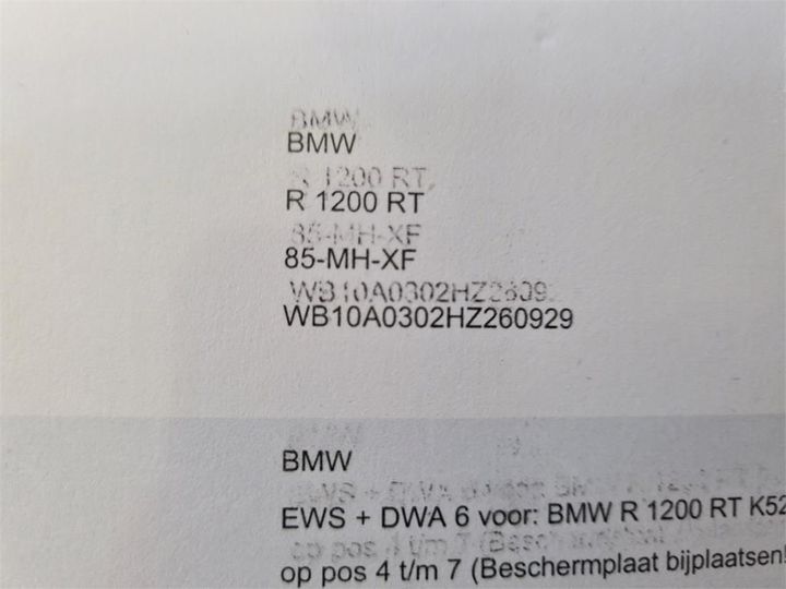 Photo 8 VIN: WB10A0302HZ260929 - BMW R1200 