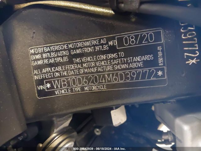 Photo 9 VIN: WB10D6204M6D39772 - BMW S 1000 R 