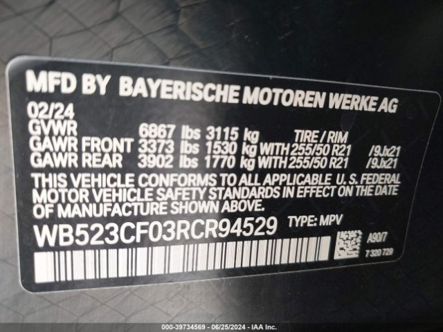 Photo 8 VIN: WB523CF03RCR94529 - BMW IX 