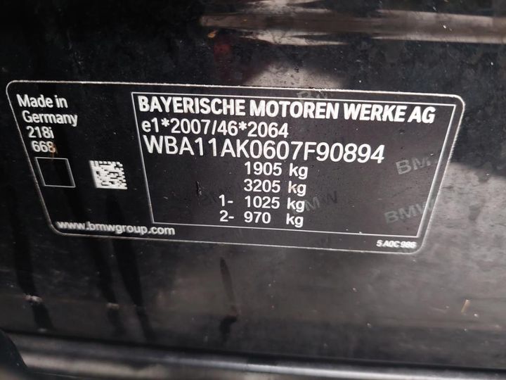 Photo 17 VIN: WBA11AK0607F90894 - BMW 2-SERIE 