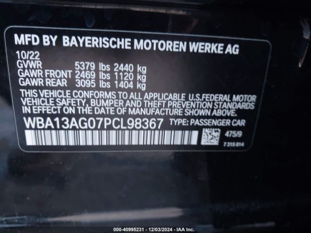 Photo 8 VIN: WBA13AG07PCL98367 - BMW 530E 