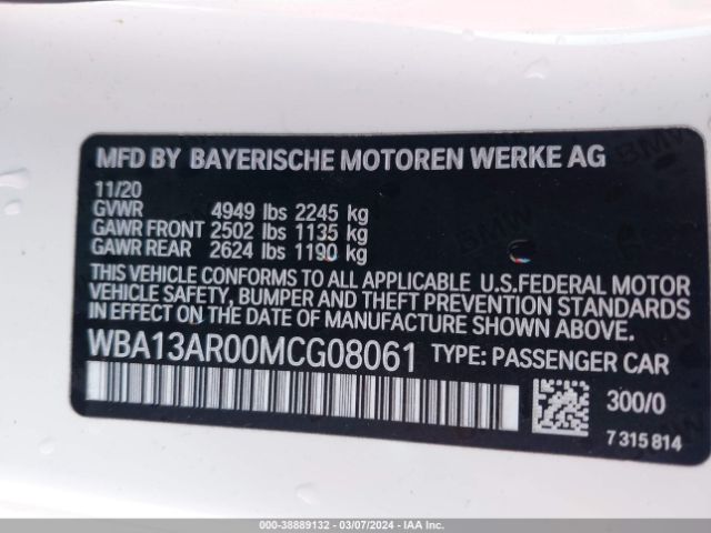 Photo 8 VIN: WBA13AR00MCG08061 - BMW M440I 