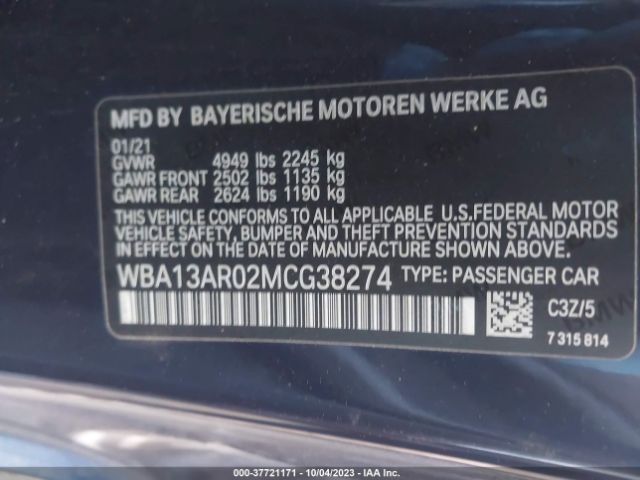 Photo 8 VIN: WBA13AR02MCG38274 - BMW M440I 