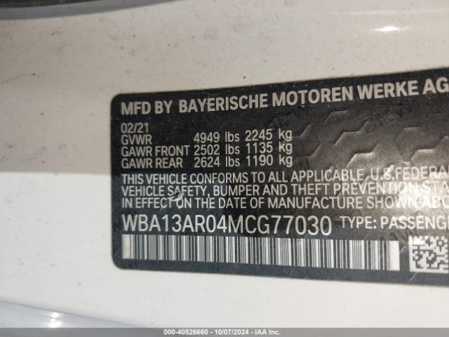 Photo 8 VIN: WBA13AR04MCG77030 - BMW M440I 