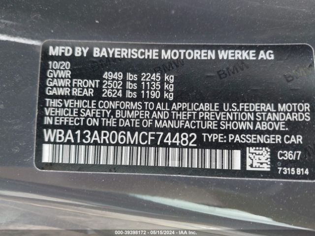 Photo 8 VIN: WBA13AR06MCF74482 - BMW M440I 