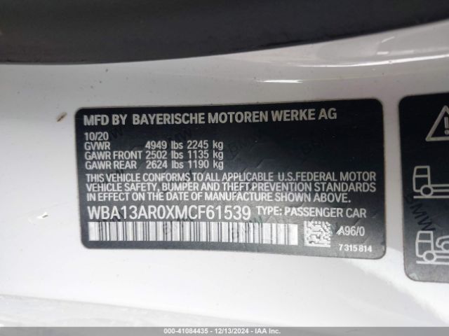 Photo 8 VIN: WBA13AR0XMCF61539 - BMW M440I 