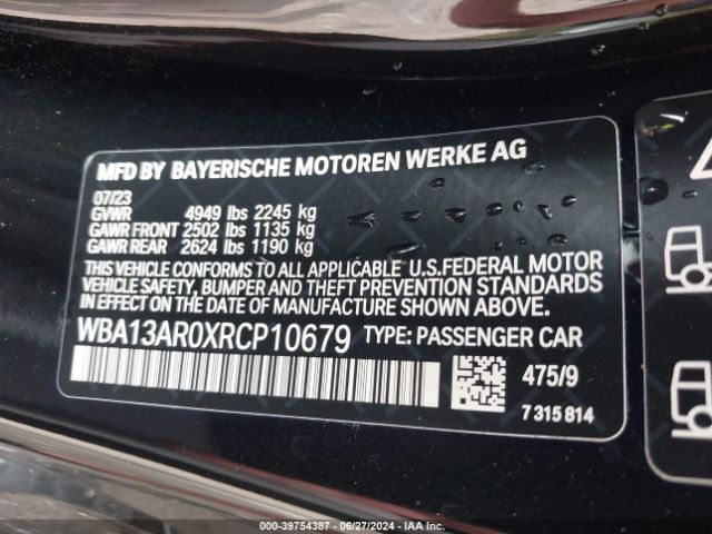 Photo 8 VIN: WBA13AR0XRCP10679 - BMW M440I 