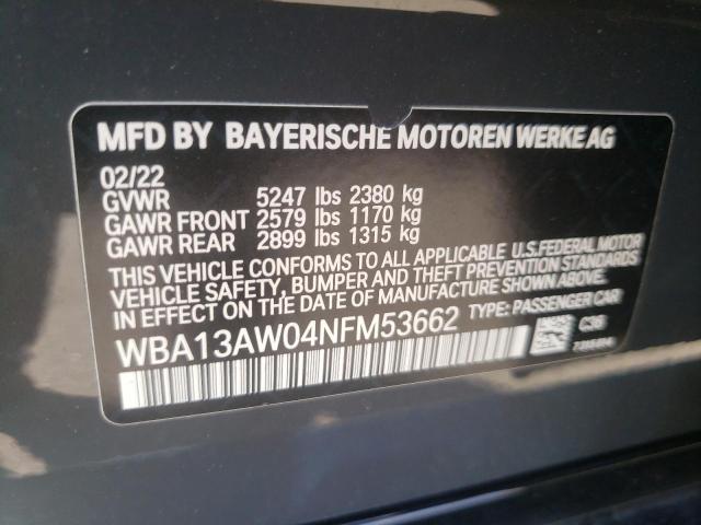 Photo 9 VIN: WBA13AW04NFM53662 - BMW M440XI GRA 