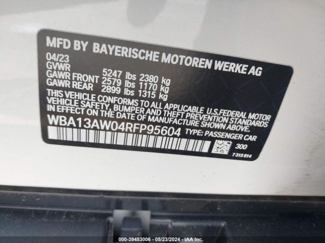 Photo 8 VIN: WBA13AW04RFP95604 - BMW M440XI 