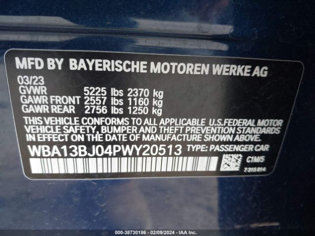 Photo 8 VIN: WBA13BJ04PWY20513 - BMW 530 