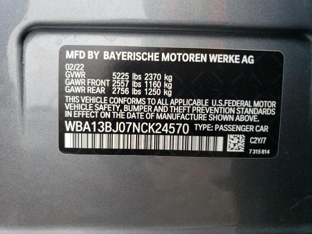 Photo 11 VIN: WBA13BJ07NCK24570 - BMW 5 SERIES 