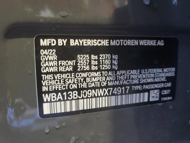 Photo 12 VIN: WBA13BJ09NWX74917 - BMW 530 XI 