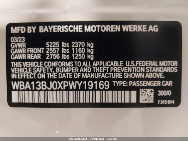 Photo 8 VIN: WBA13BJ0XPWY19169 - BMW 530I 