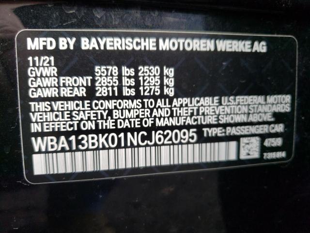 Photo 11 VIN: WBA13BK01NCJ62095 - BMW 550I 