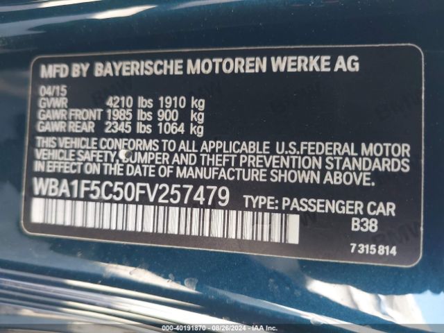 Photo 8 VIN: WBA1F5C50FV257479 - BMW 228I 