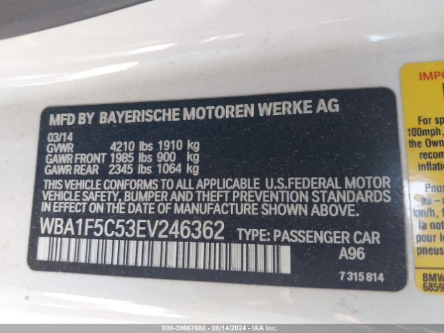 Photo 8 VIN: WBA1F5C53EV246362 - BMW 228I 