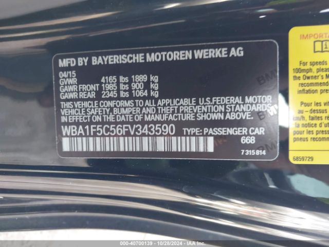 Photo 8 VIN: WBA1F5C56FV343590 - BMW 228I 