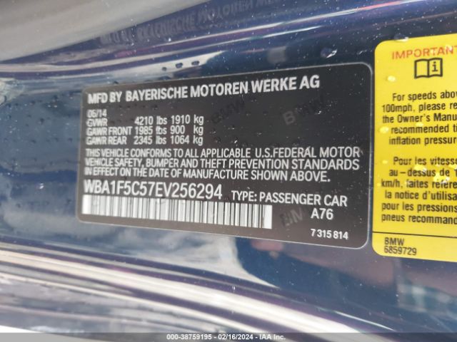 Photo 8 VIN: WBA1F5C57EV256294 - BMW 228I 