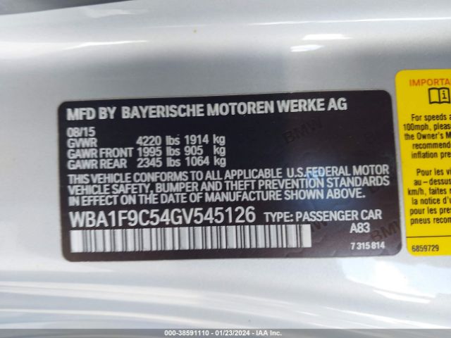 Photo 8 VIN: WBA1F9C54GV545126 - BMW 228I 