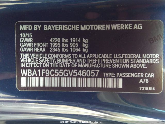 Photo 8 VIN: WBA1F9C55GV546057 - BMW 228 I SULE 