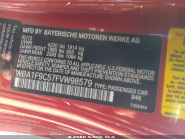 Photo 8 VIN: WBA1F9C57FVW98579 - BMW 228I 