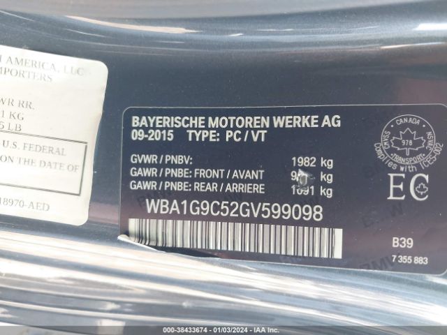 Photo 8 VIN: WBA1G9C52GV599098 - BMW 228I 